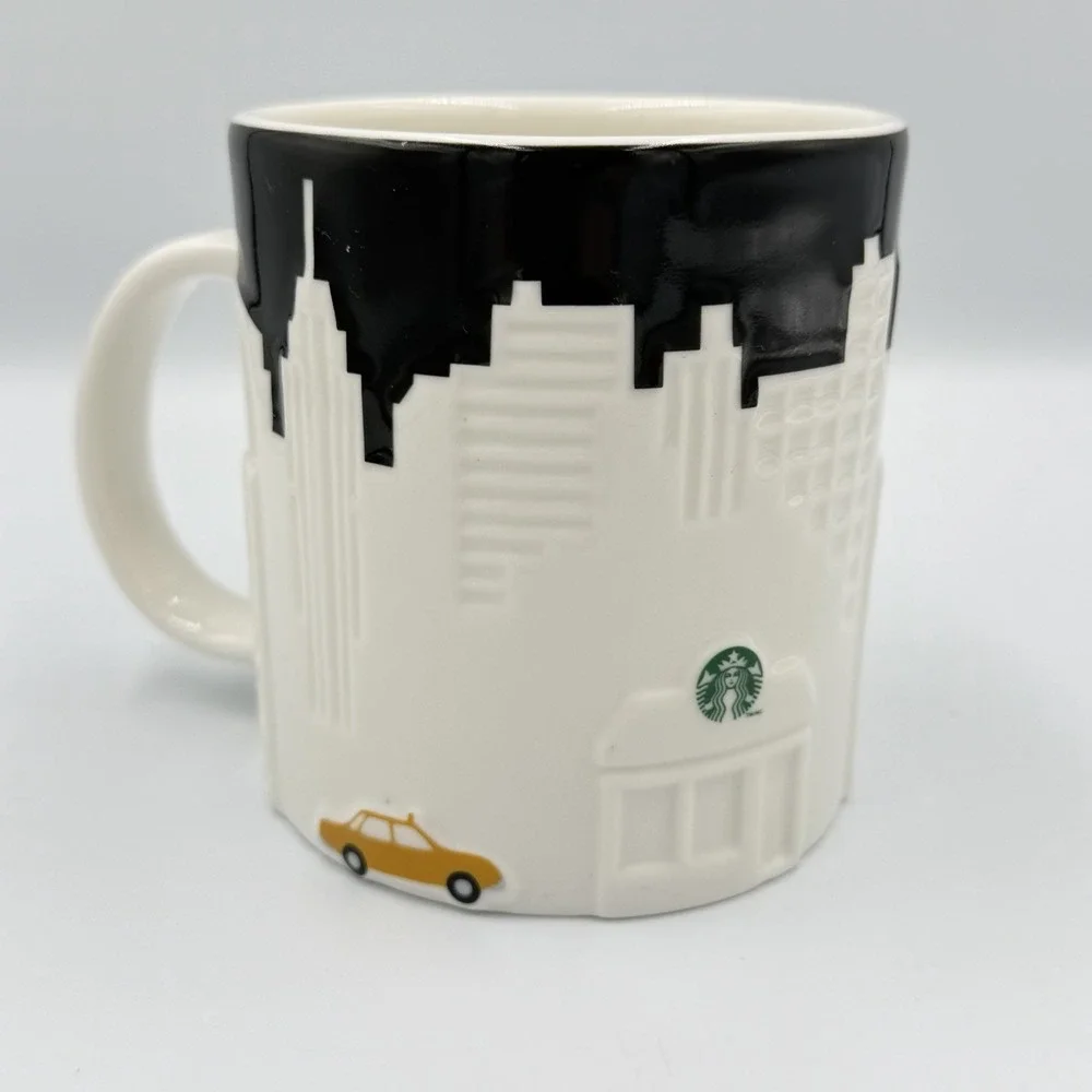 2012 Starbucks NEW YORK CITY Mug Collectors Series Relief Skyline Taxi 16oz 3D